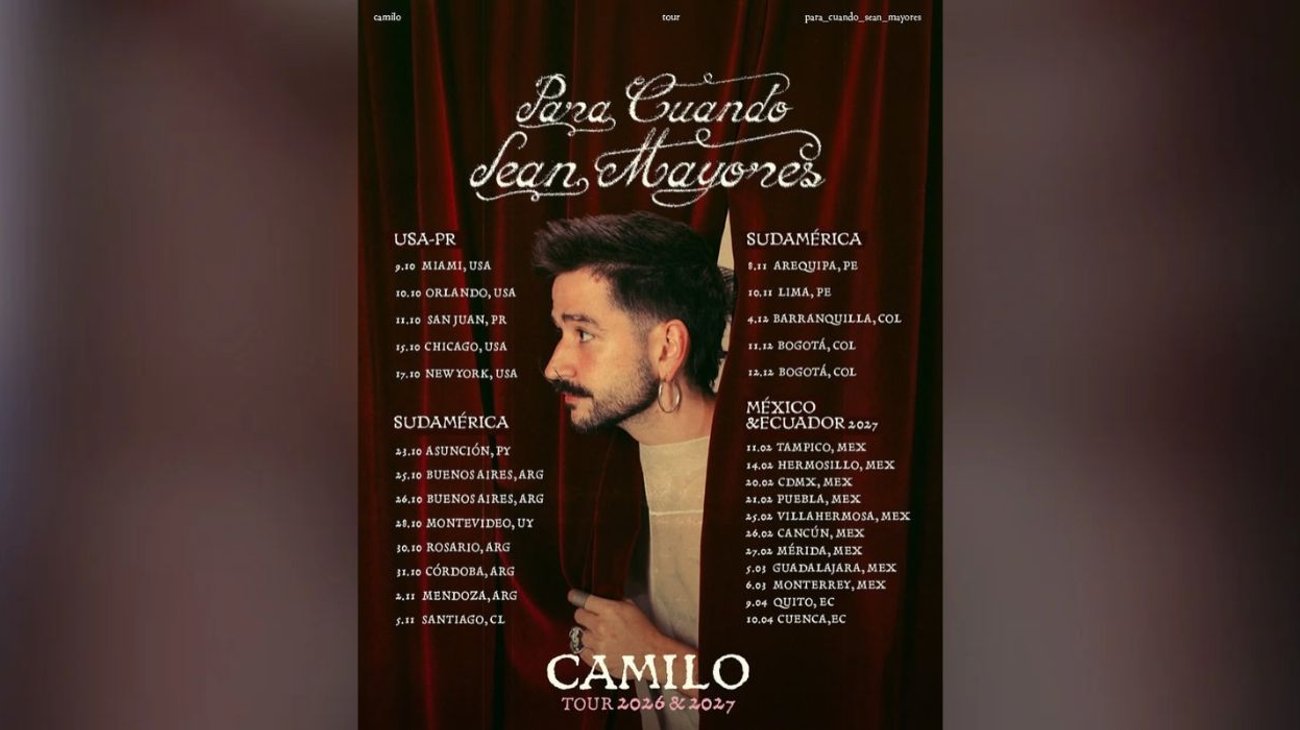 Revela Camilo setlist oficial de su gira mundial 2026