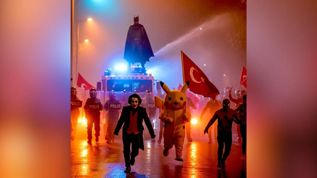 Pikachu, Spiderman y el Joker protestan en Turquía