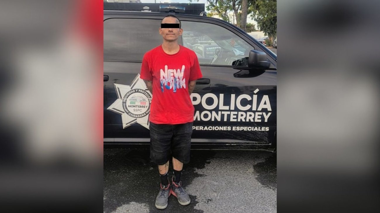 Detienen a hombre con arma de fuego y droga en Monterrey