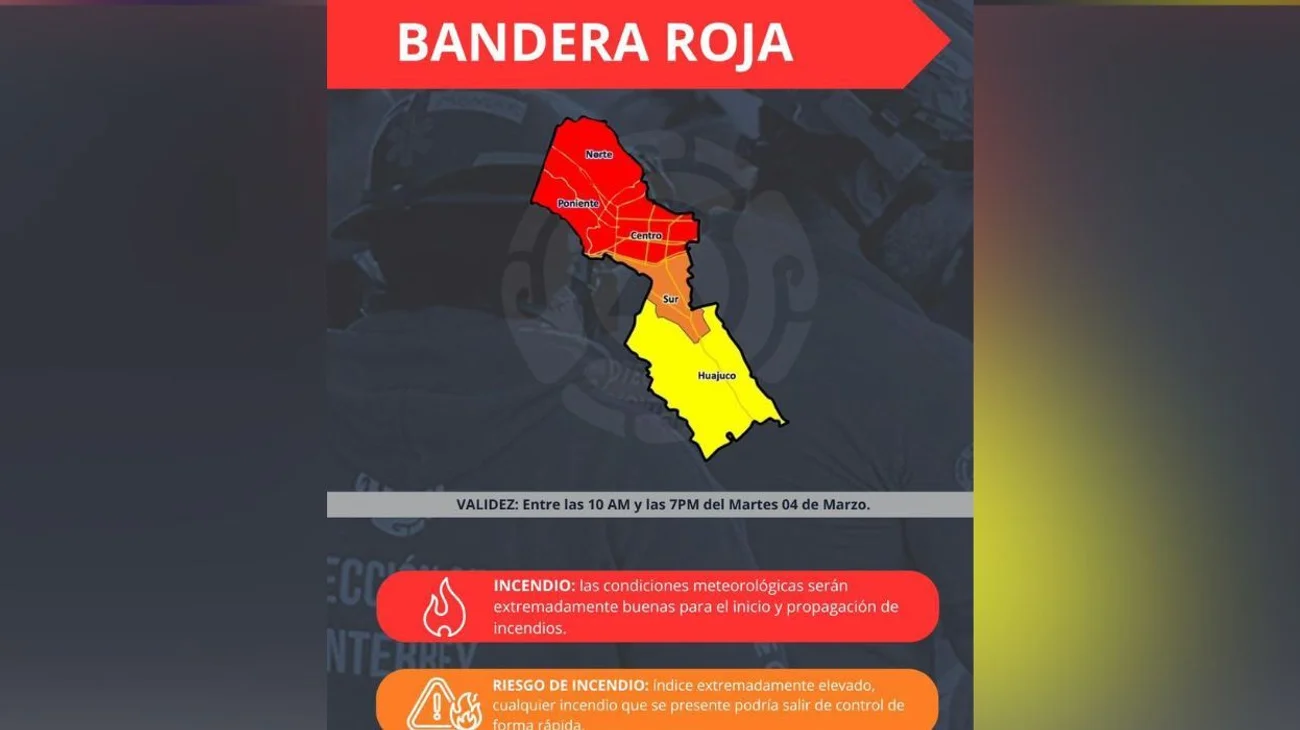 Monterrey emite bandera roja por condiciones climatológicas