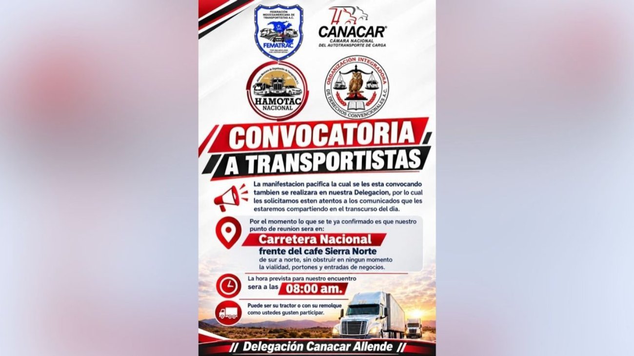 Se sumarán transportistas de Nuevo León a paro nacional