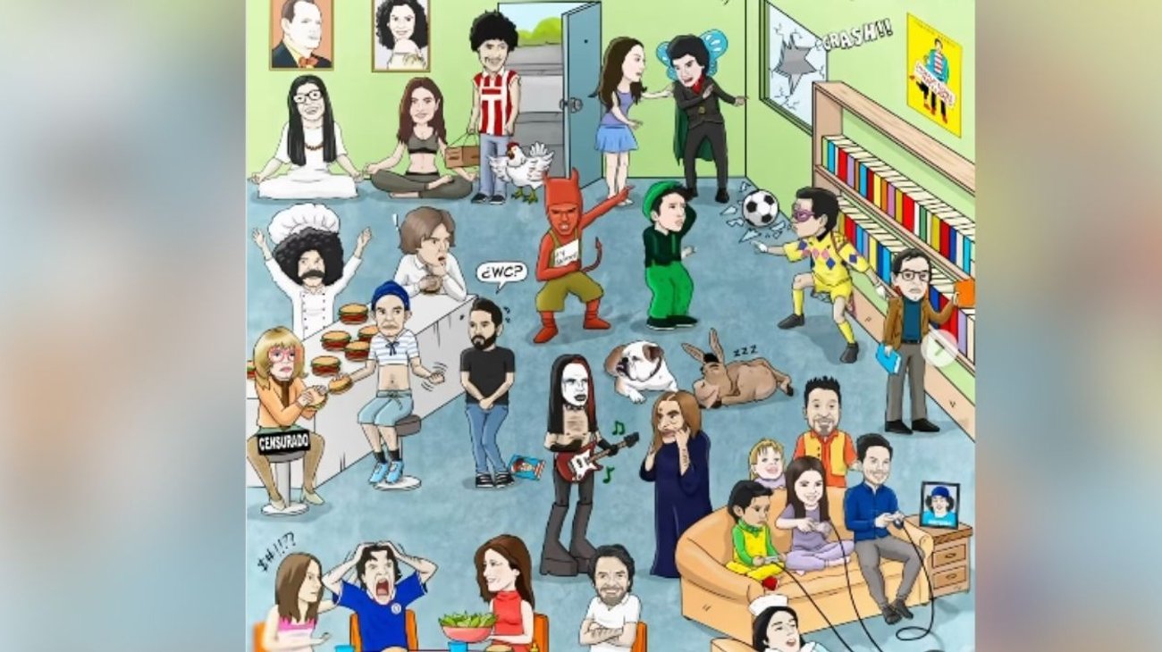 Presume Eugenio Derbez caricatura con sus personajes más icónicos