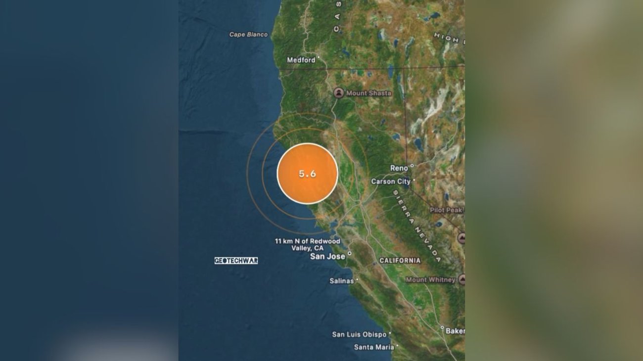 Sismo de magnitud 5.6 sacude el norte de California