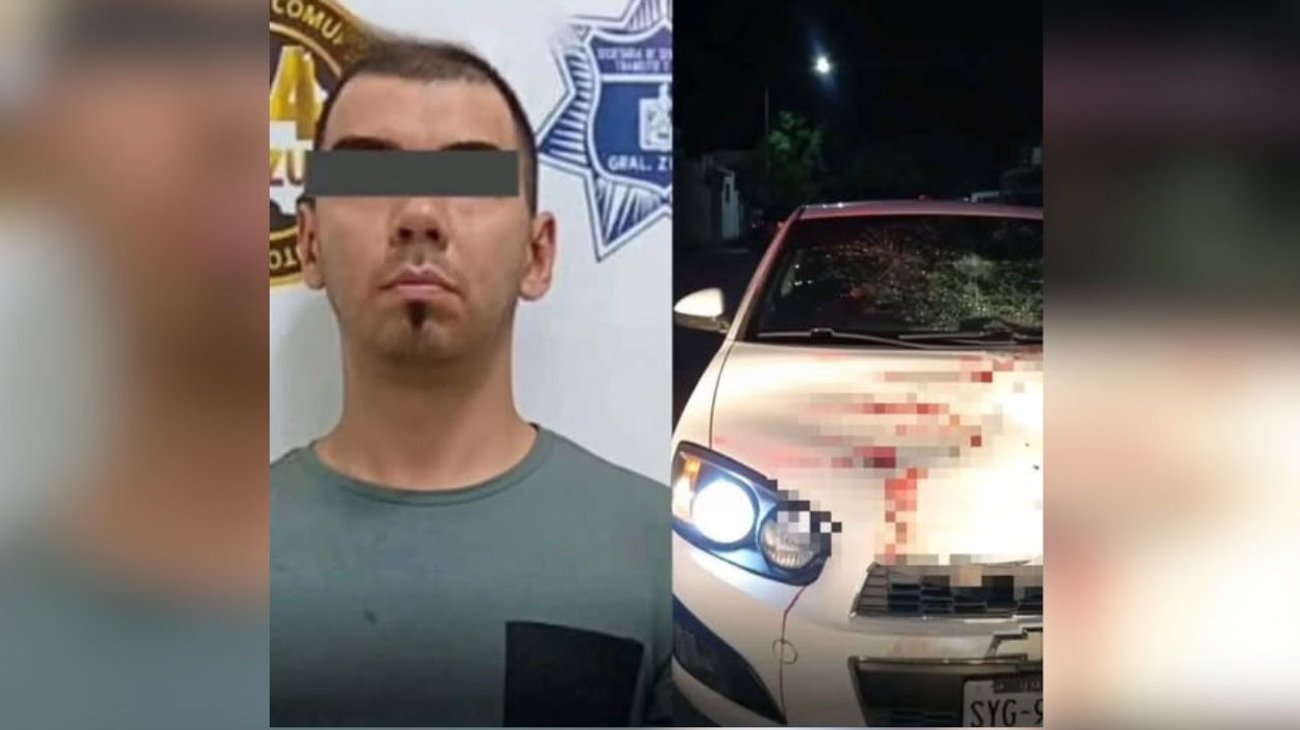Hombre se lanza sobre vehículo de esposa para detenerla en Zuazua