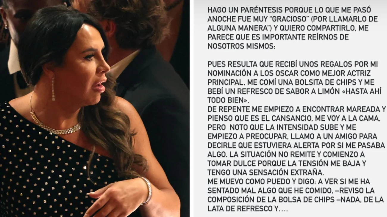 Revela Sofía Gascón que bebió cannabis en los Óscar; sin saberlo