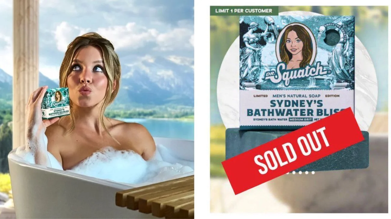 Marca Sold Out los jabones de Sydney Sweeney en plataformas web