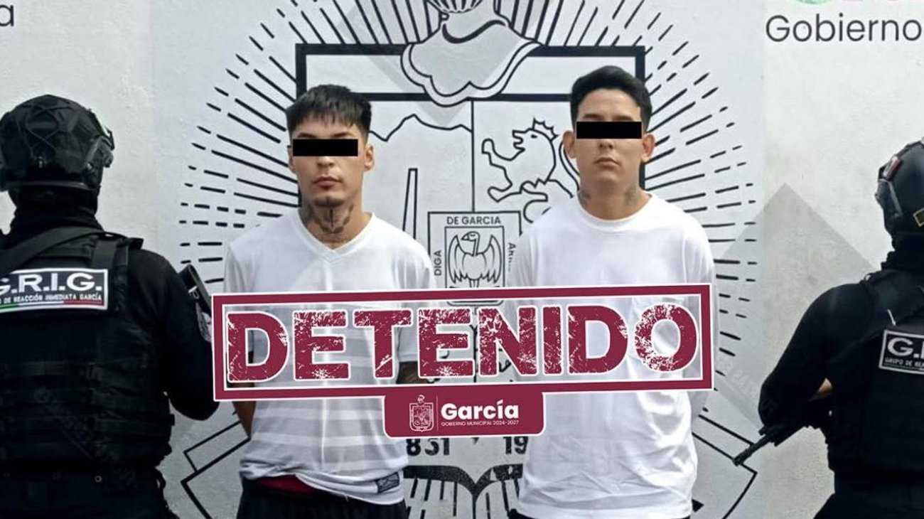 Detienen a dos hombres con armas y municiones en García