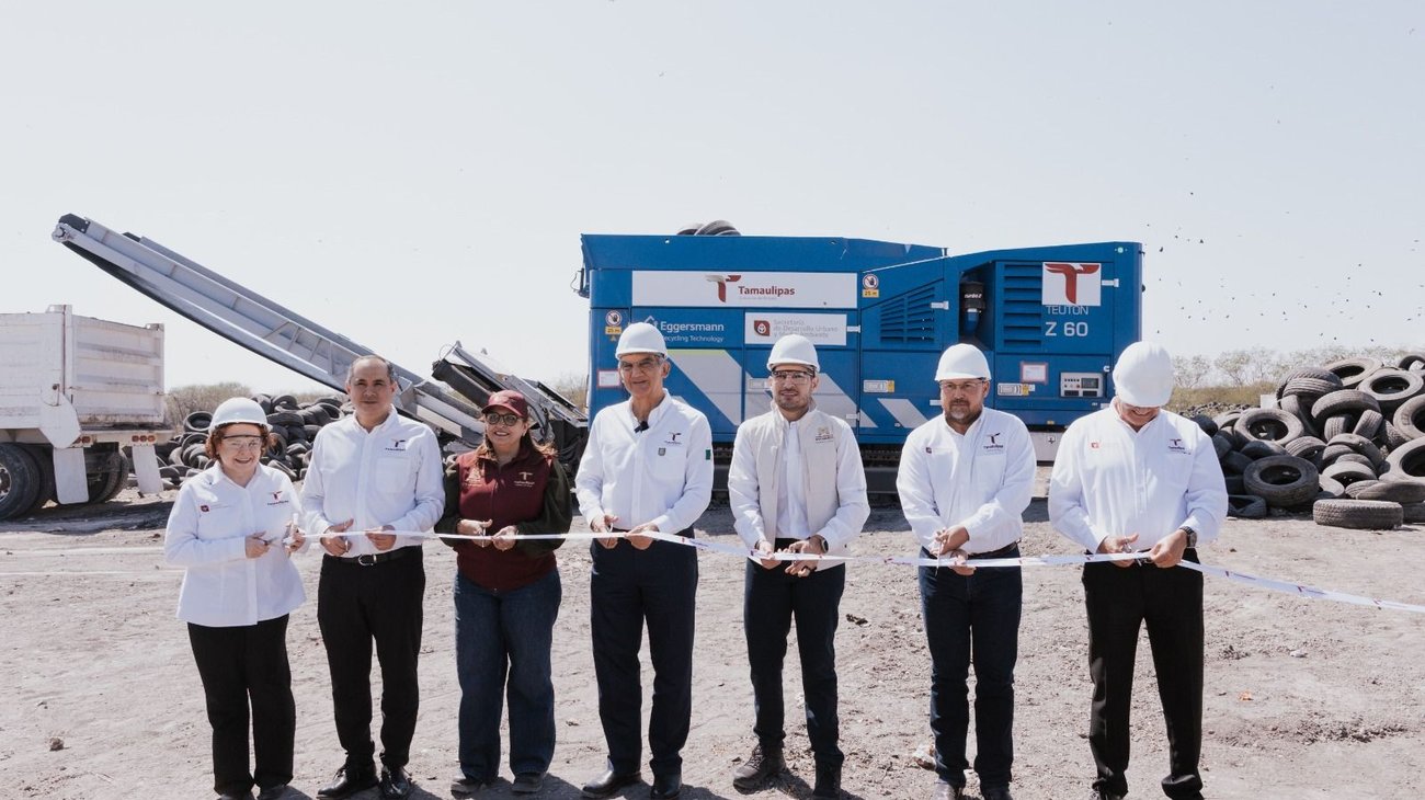 Matamoros pone en marcha trituradora de llantas