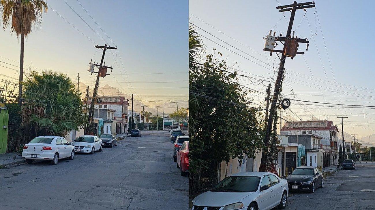 Poste en riesgo de colapsar amenaza a vecinos de San Nicolás