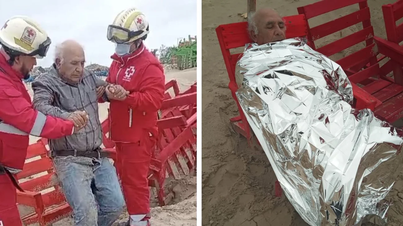 Rescatan a persona de la tercera edad playa Miramar
