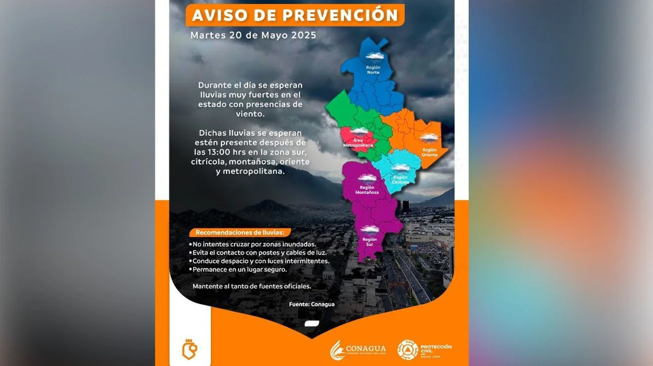 Un nuevo frente frío en Nuevo León: Protección Civil