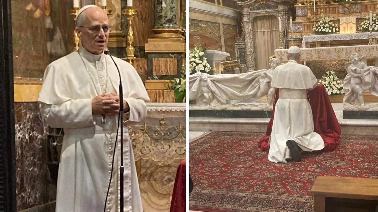 Visita papa León XIV por sorpresa santuario de agustinos en Roma