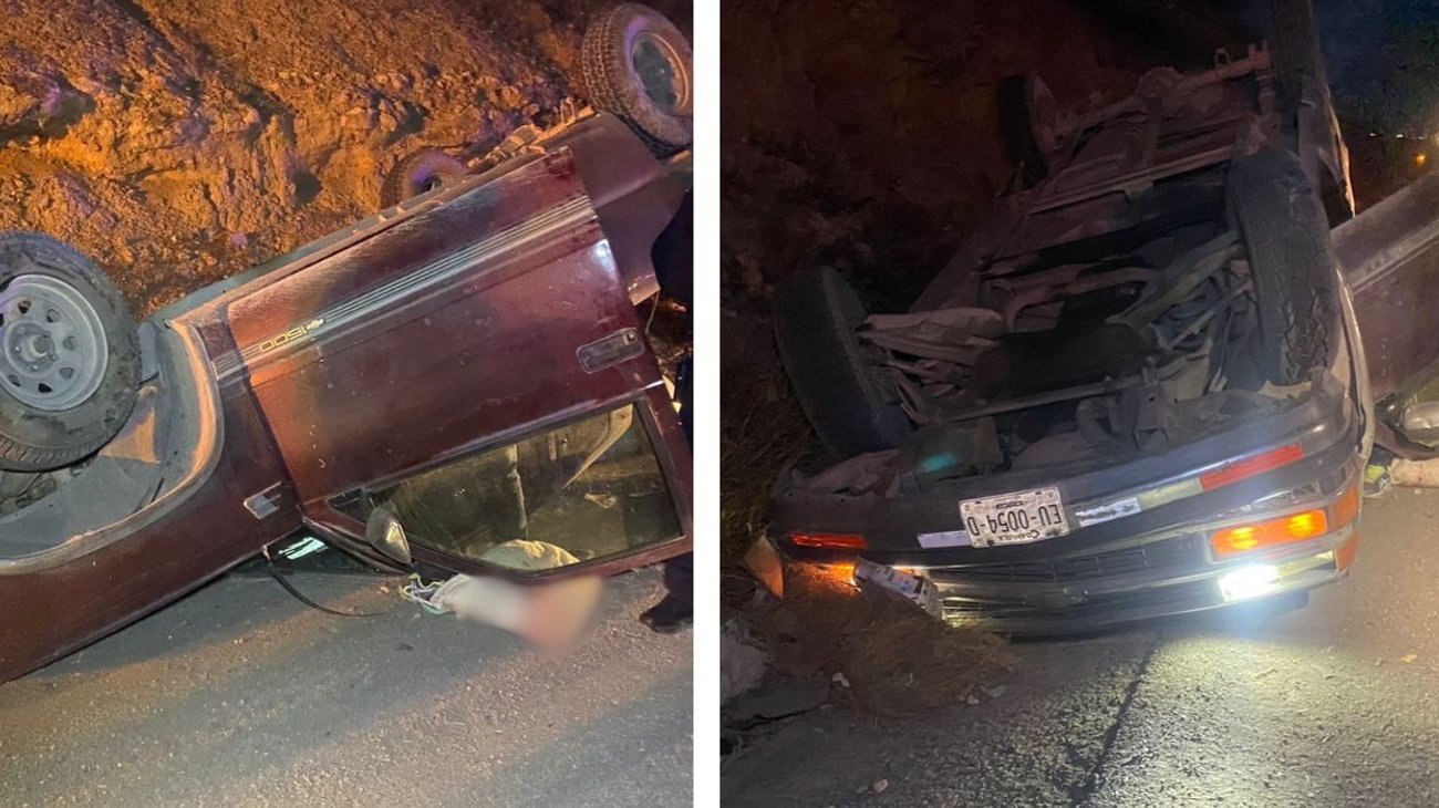 Vuelca camioneta en Saltillo–Monterrey; adulto mayor lesionado