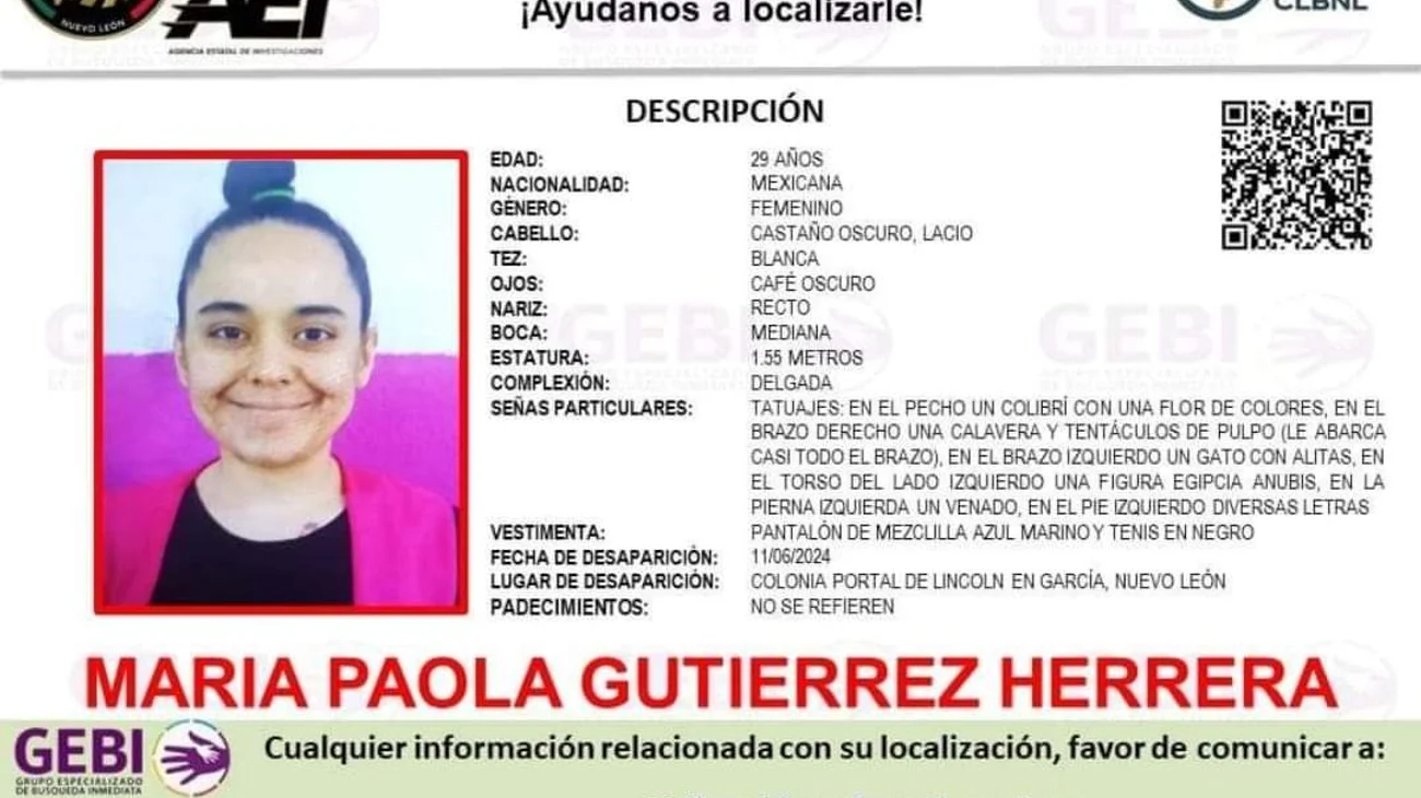 Reportan desaparición de María Paola, una regia de 29 años