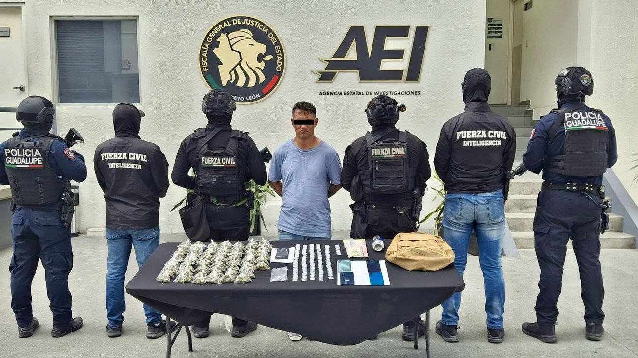 Detienen a hombre con más de 100 dosis de droga en Guadalupe