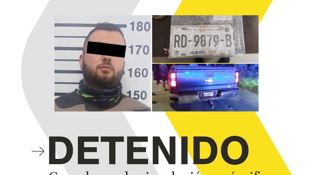 Es detenido por circular con placa alterada y conducir errático