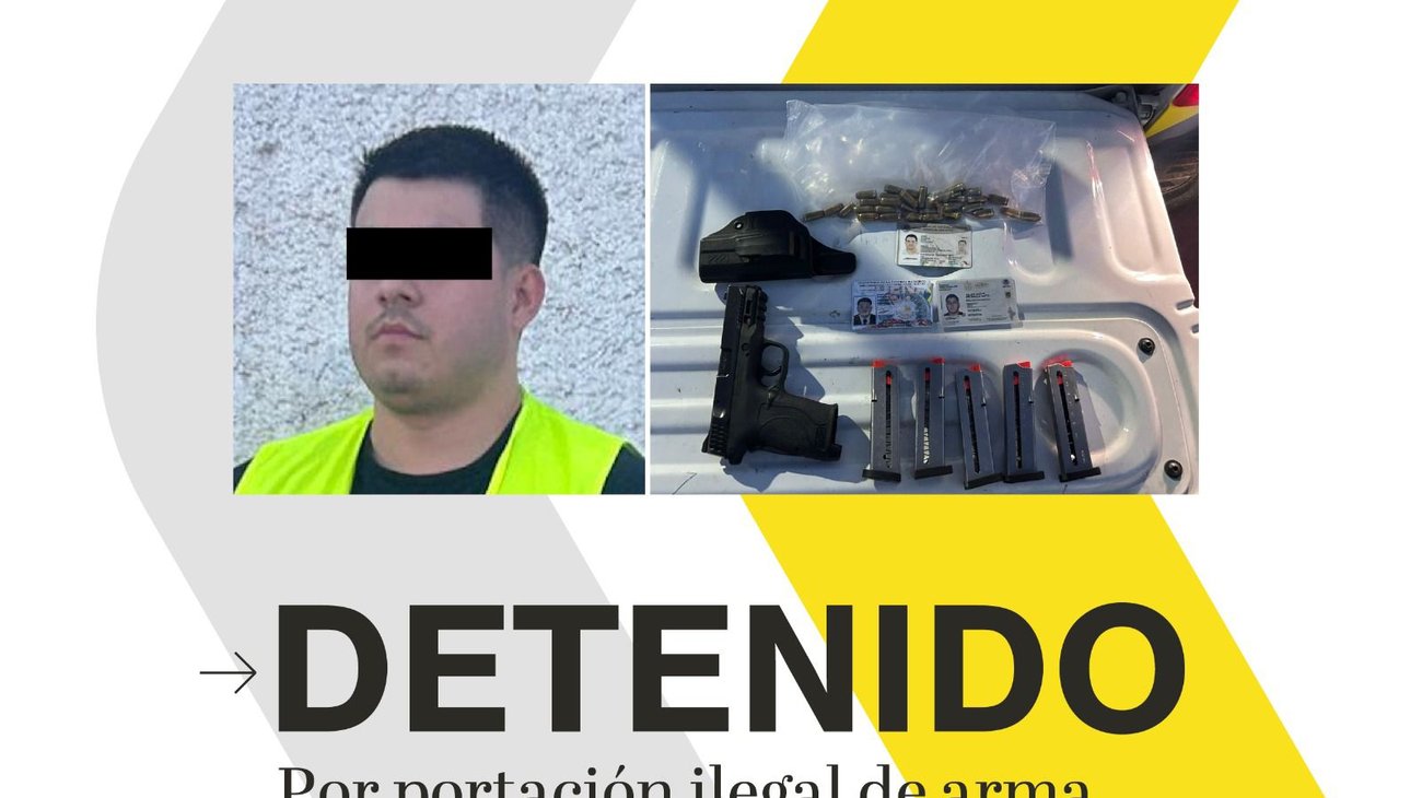 Detienen a hombre con arma y permiso falso en Santiago