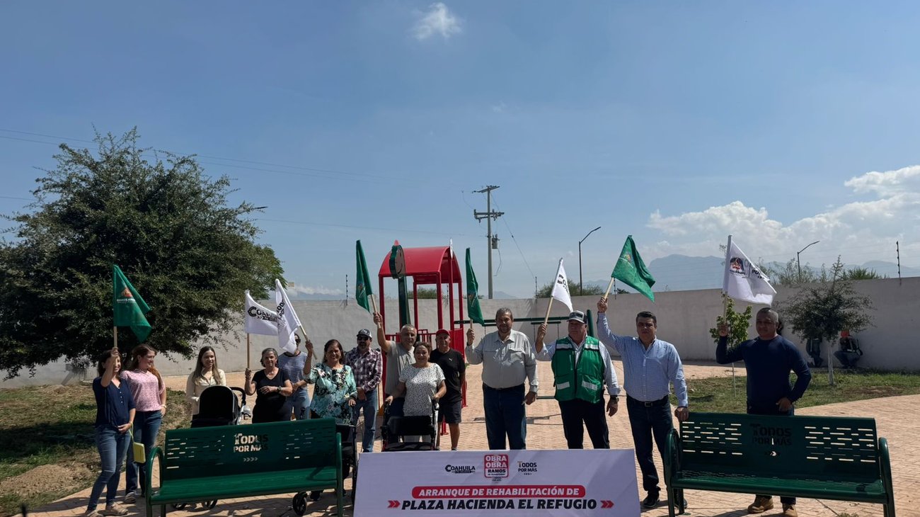 Inician obras de rehabilitación en plazas de Ramos Arizpe