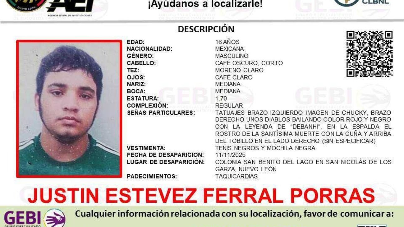 Buscan a joven de 16 años que desapareció en San Nicolás