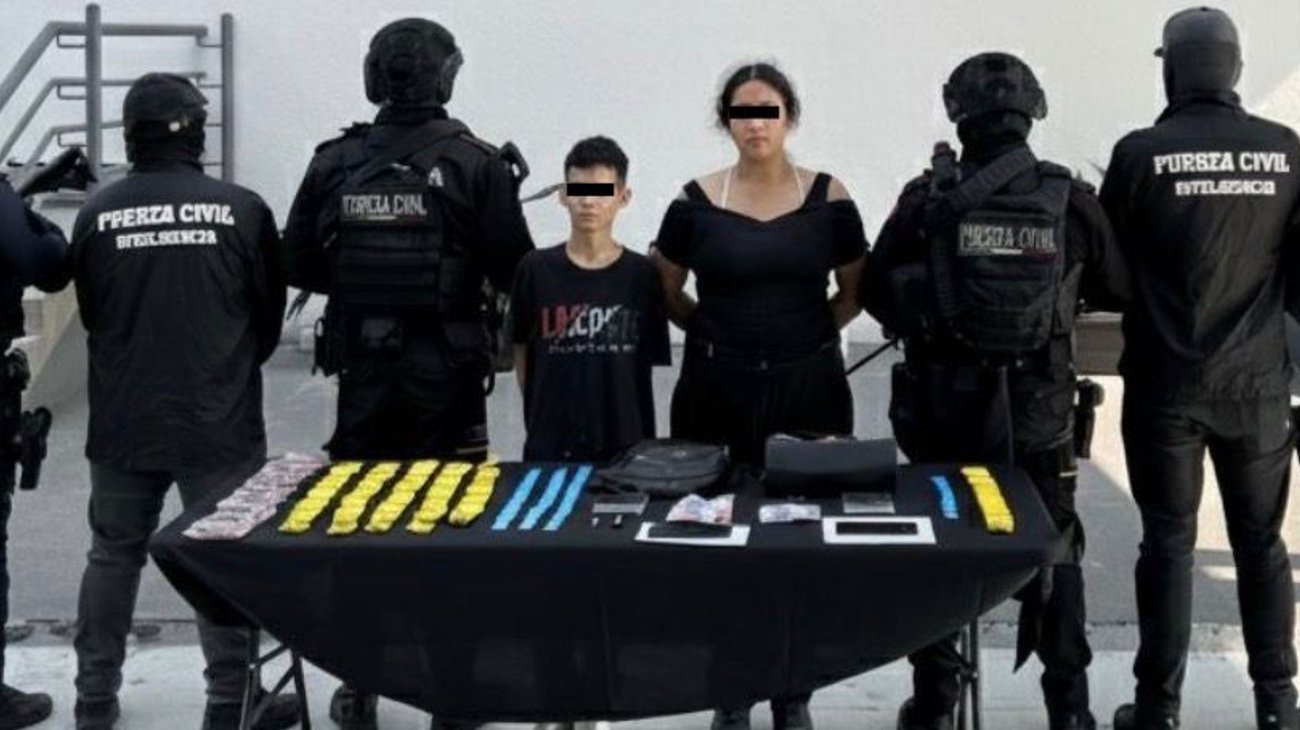 Detienen a pareja en Pesquería con más de 150 dosis de droga