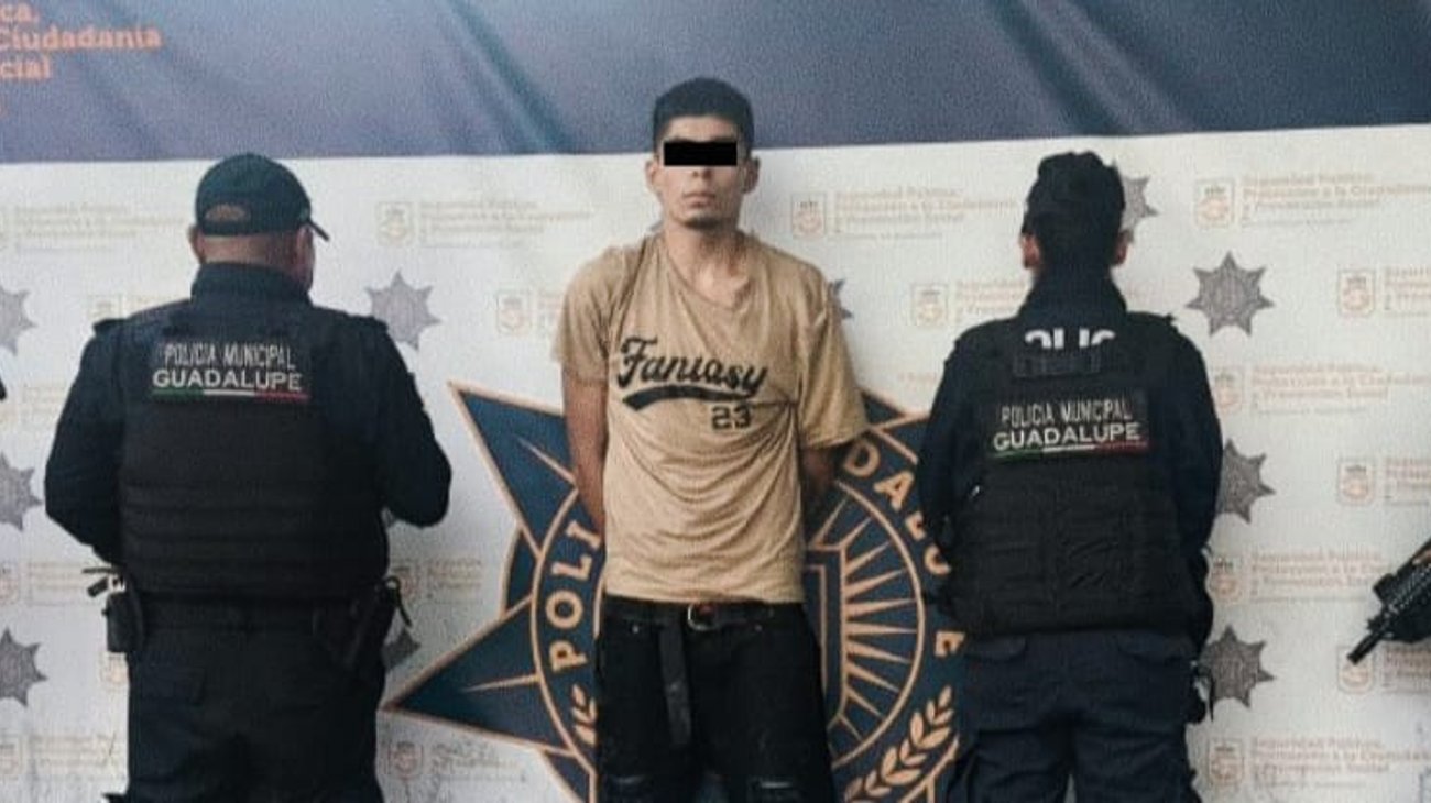 Detienen a miembro de banda que asaltaba comercios en Guadalupe