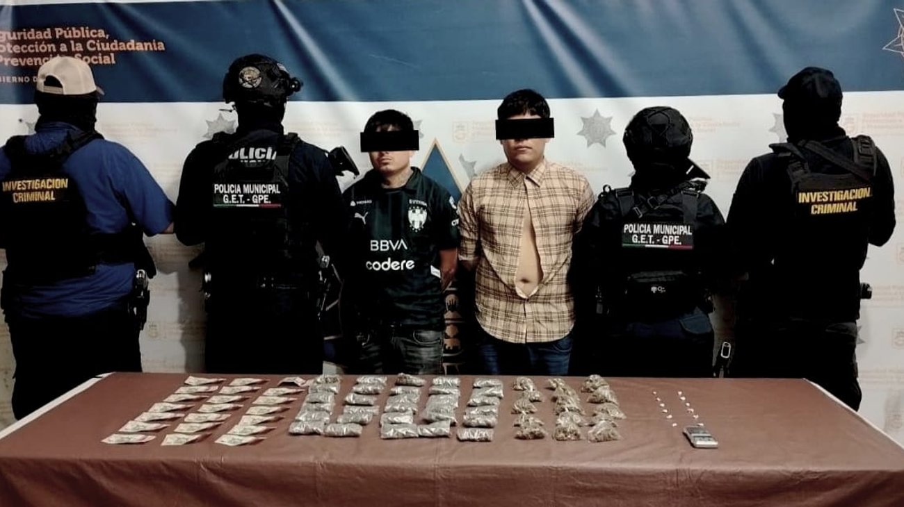 Capturan a dos con droga en Guadalupe; ligan a uno con homicidio
