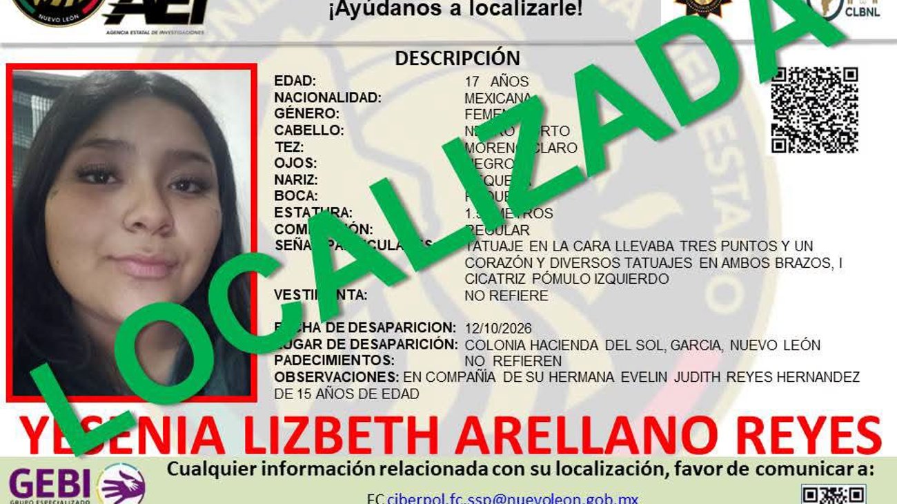 Localizan a adolescentes reportadas como desaparecidas en García