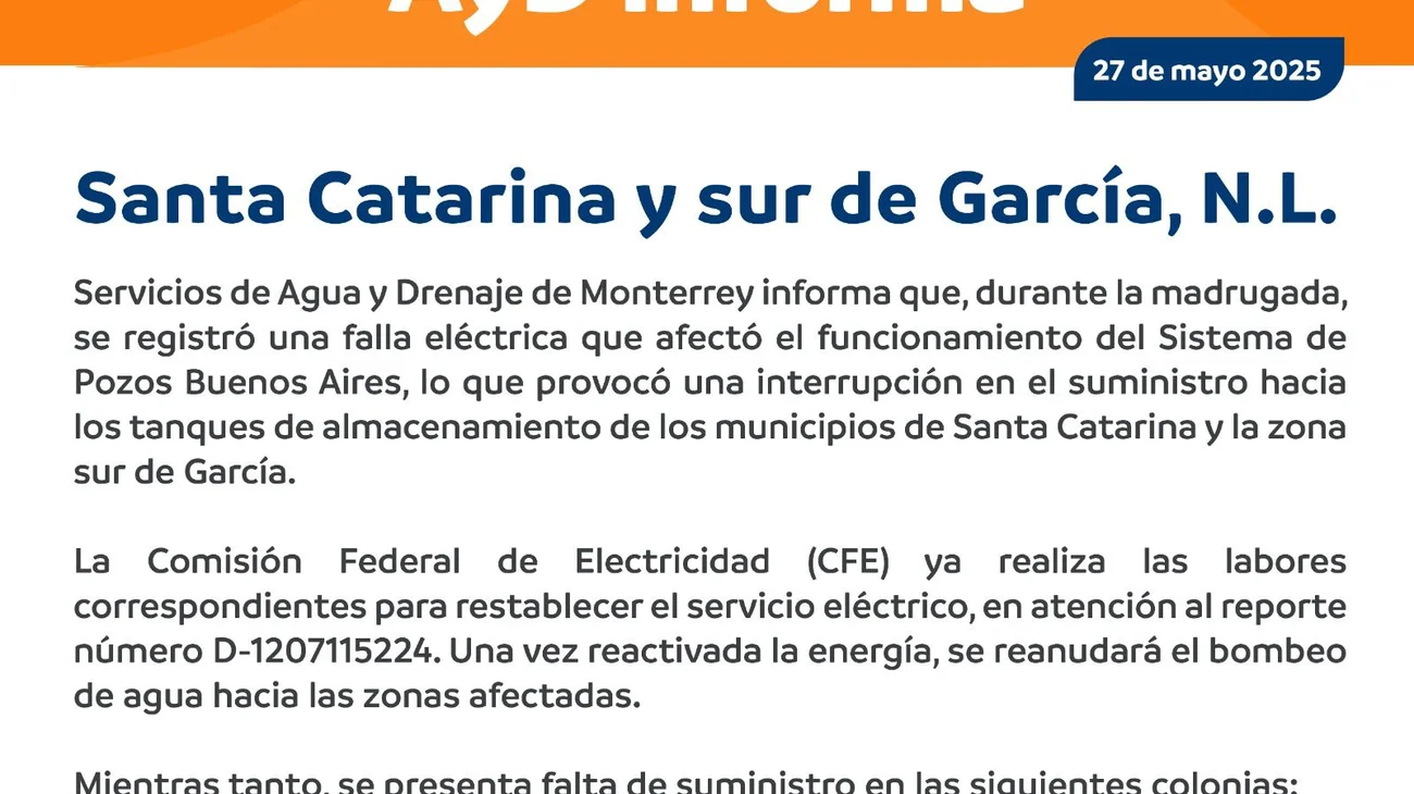 Despiertan sin agua parte de Santa Catarina y García 