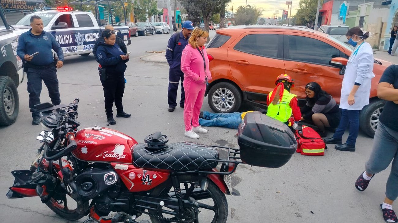Se accidentan dos motociclistas en Ramos Arizpe