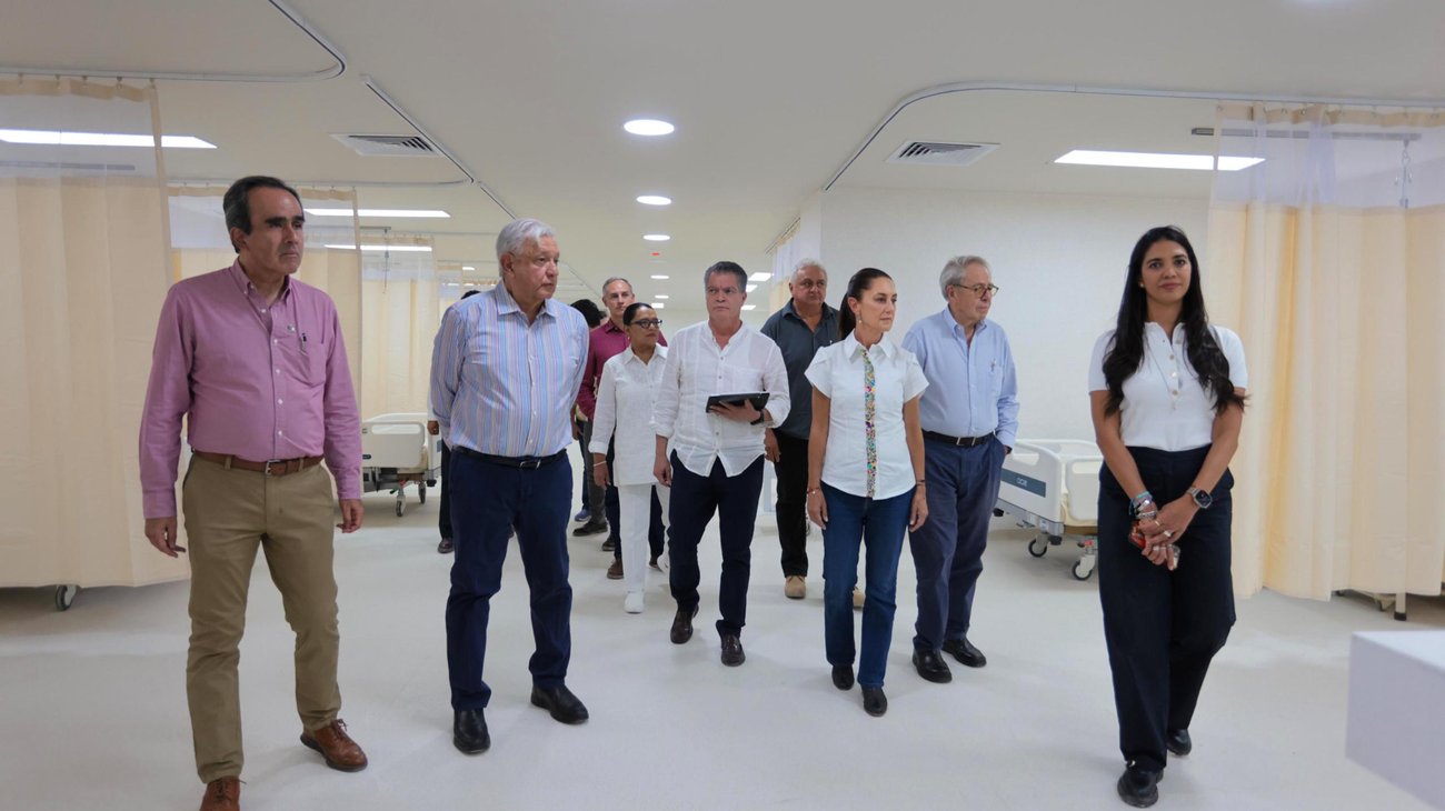Supervisan AMLO y Claudia nuevo Hospital del ISSSTE