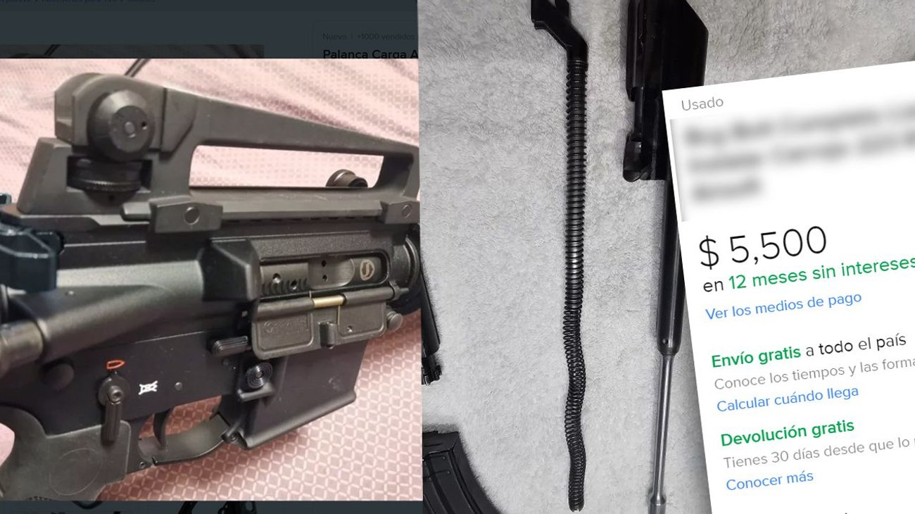 ¡Burlan algoritmo! Venden piezas de armas en Mercado Libre