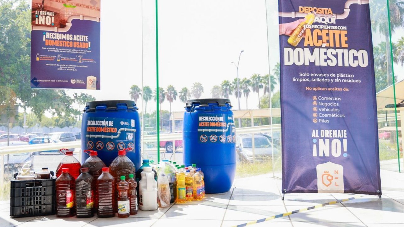 Agua y Drenaje suma 900 litros de aceite recuperado en Monterrey
