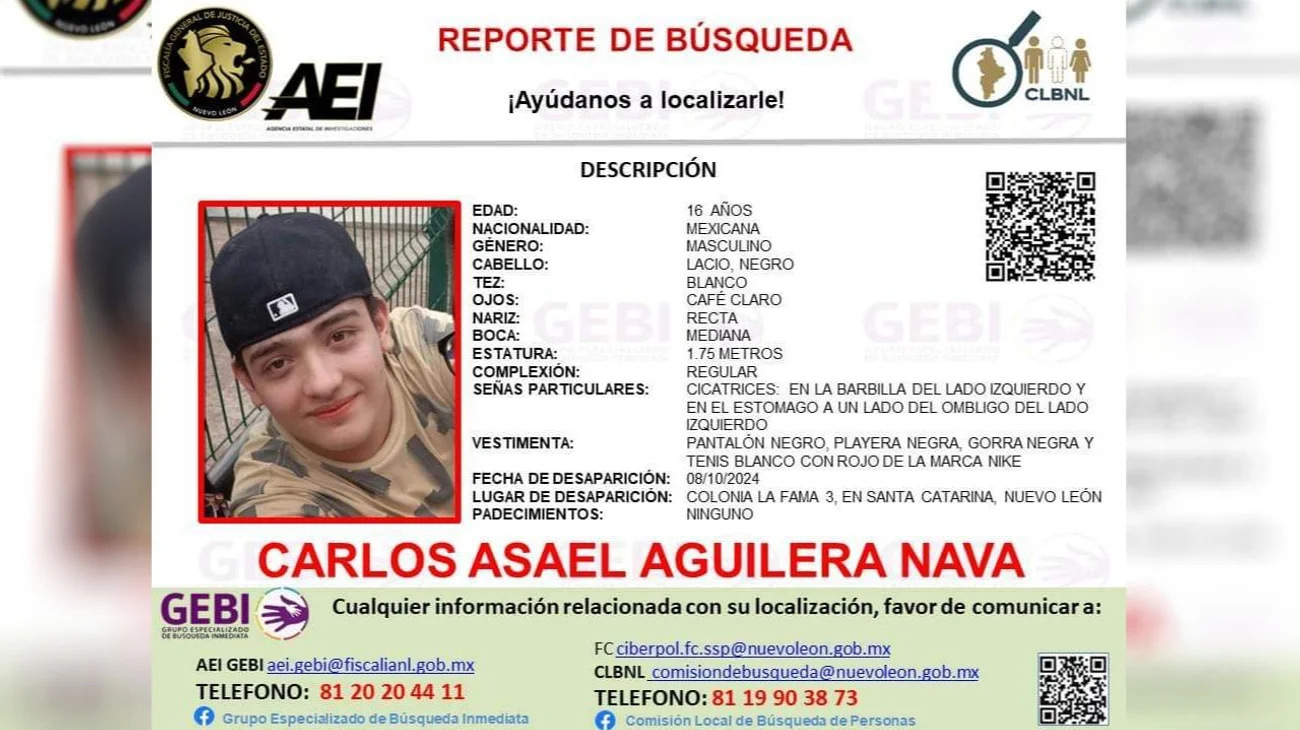 Buscan a menor desaparecido en Santa Catarina