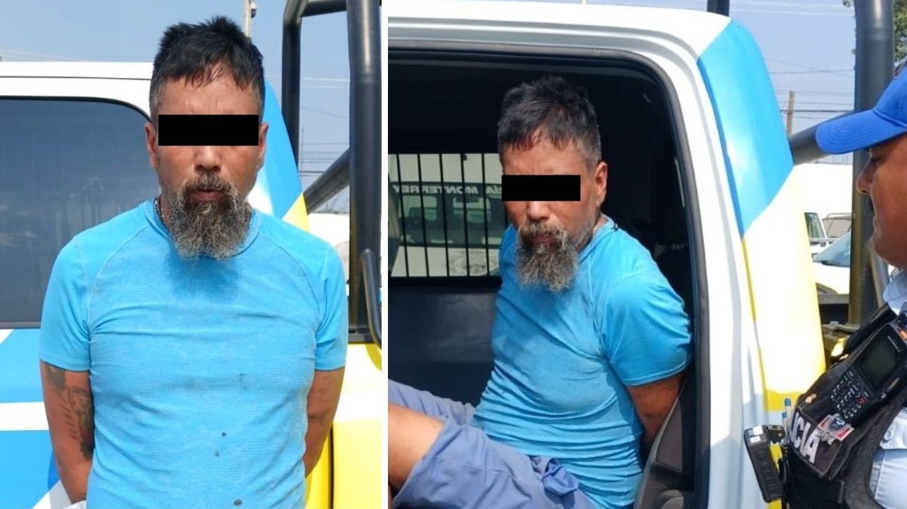 Capturan a hombre por amenazar con machete a su esposa