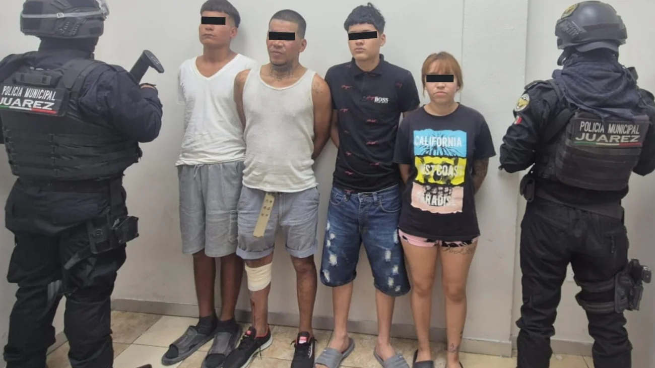 Detienen a tres adultos y un menor con drogas en Juárez