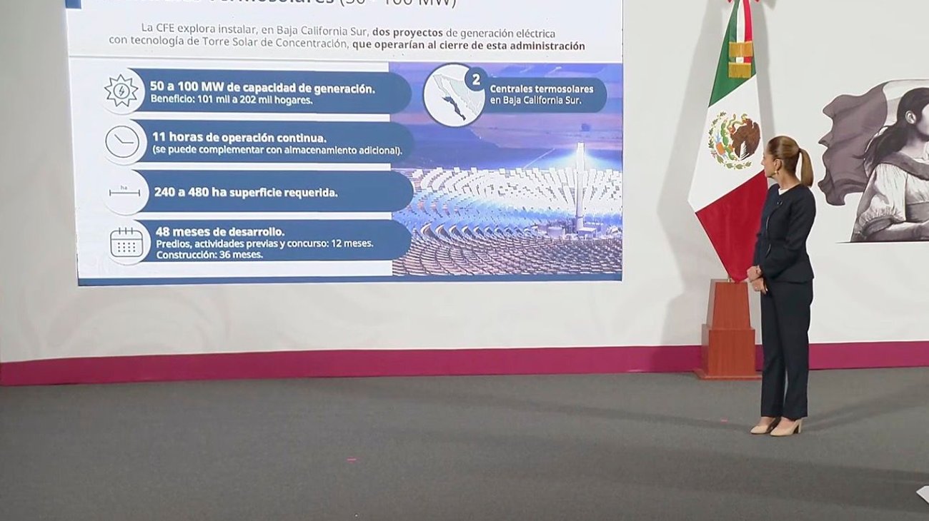 Invertirá gobierno de México 800 mdd en dos plantas termosolares