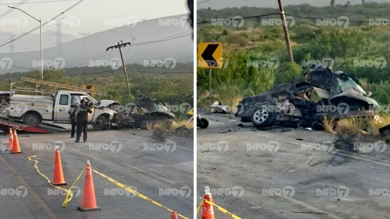 Aparatoso choque en García deja tres personas fallecidas