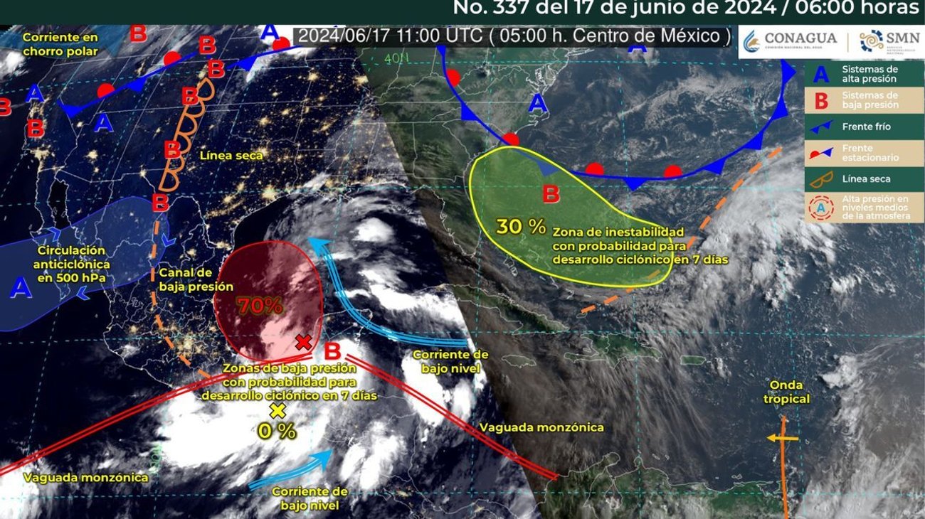 Alerta por fuertes lluvias por formación del ciclón Alberto