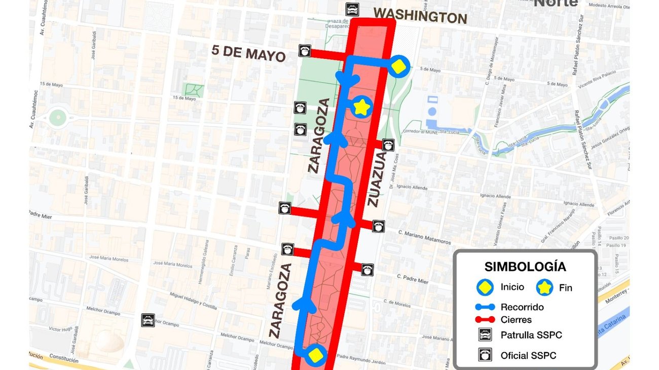 Habrá cierres viales fin de semana en el Centro de Monterrey