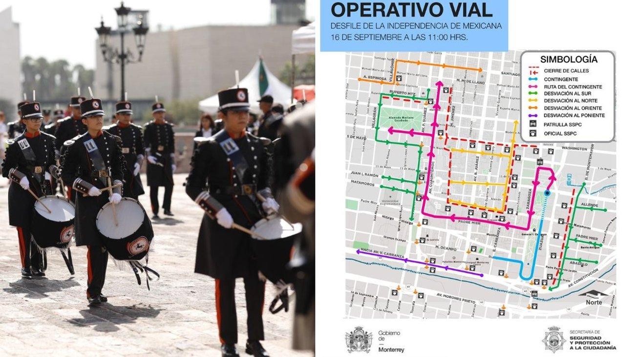 Cierres viales en Monterrey por desfile militar