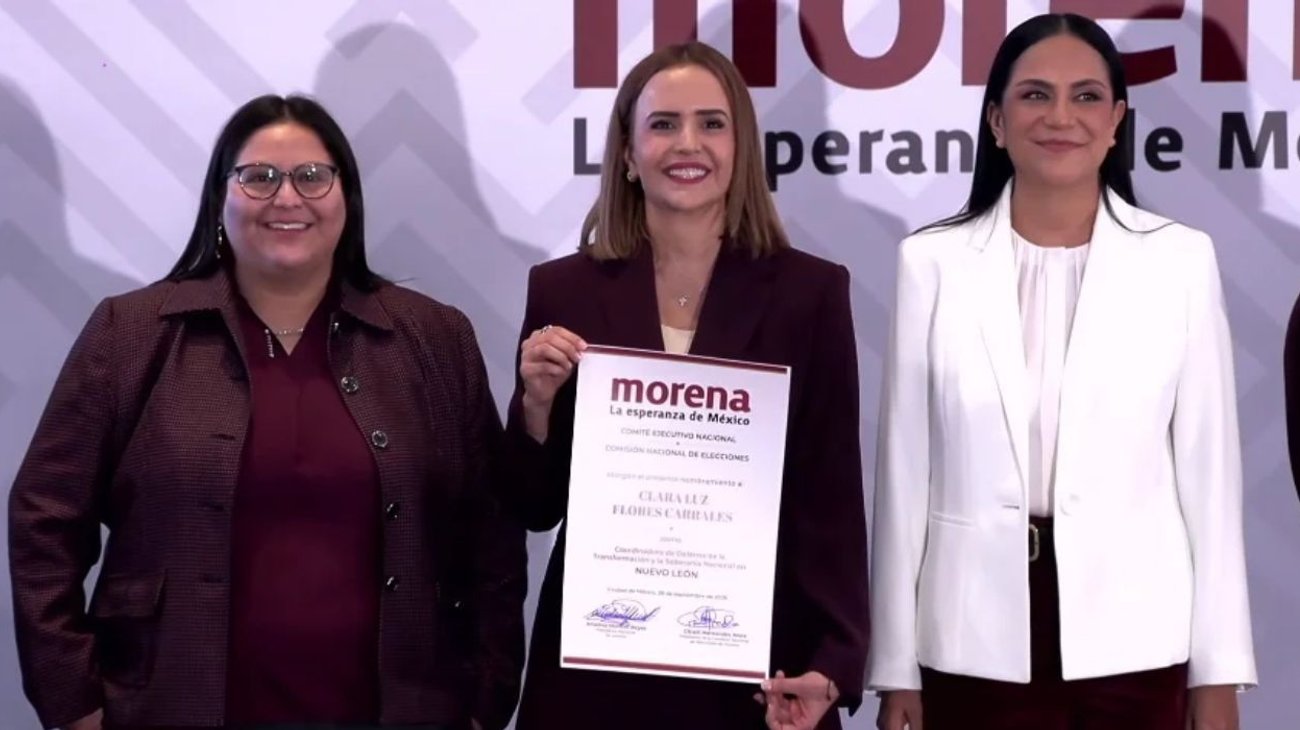 Morena designa Clara Luz Flores como coordinadora en NL para 2027