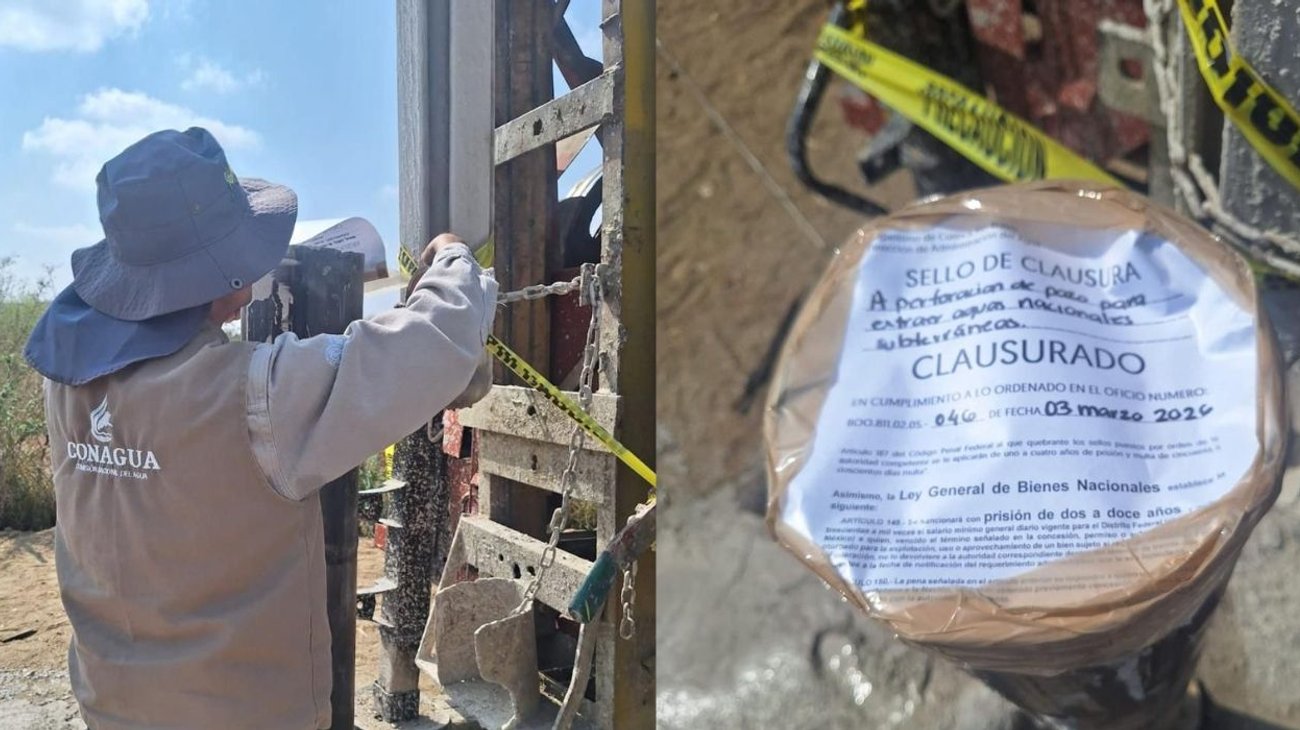 Clausura Conagua pozos y equipos clandestinos al sur de NL