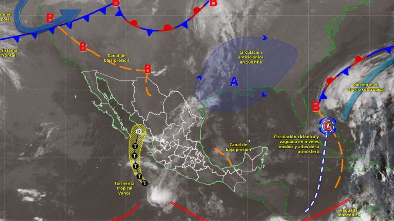 Se debilita gradualmente tormenta tropical Vance