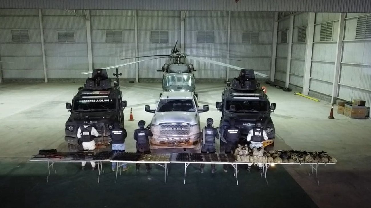 Decomisan armas y equipo táctico tras enfrentamiento en Higueras