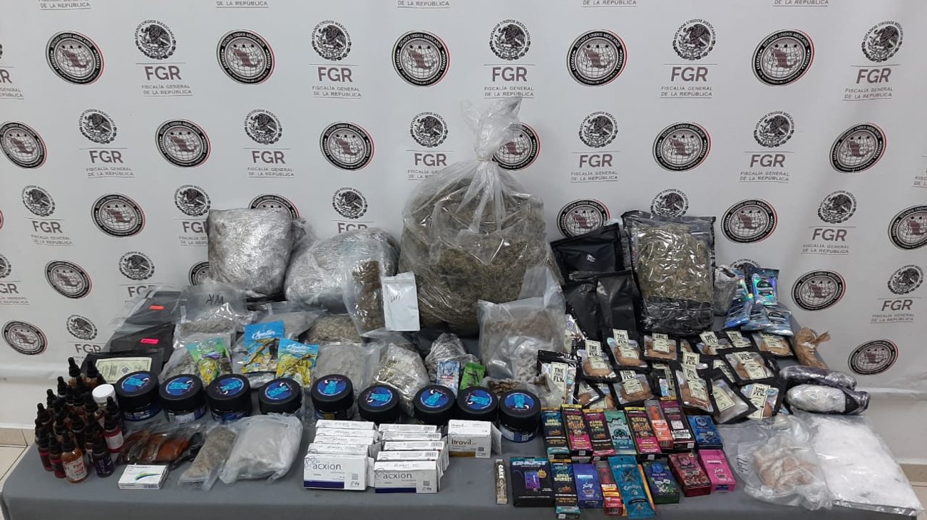 Aseguran drogas en empresa de paquetería en Santa Catarina