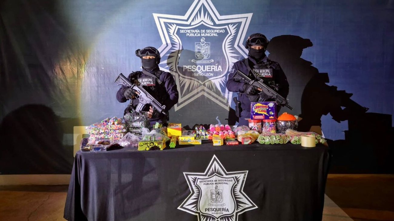 Decomisan en Pesquería 19 kilos de pirotecnia clandestina