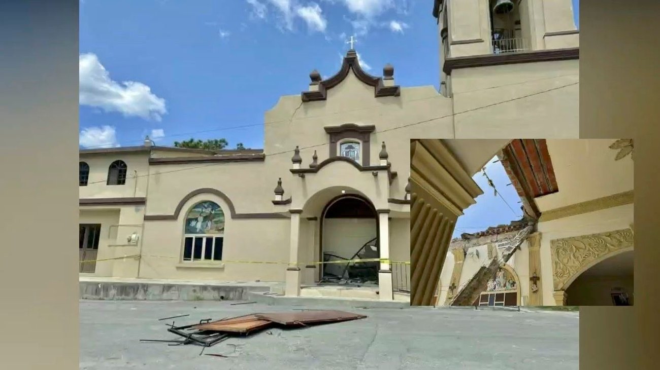 Derrumbe en iglesia frenaría festejos católicos en Cerralvo