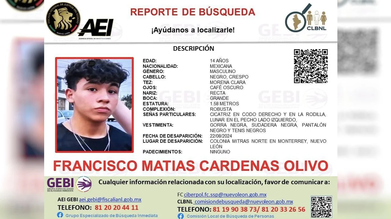 Desaparece adolescente en Monterrey; familia solicita ayuda