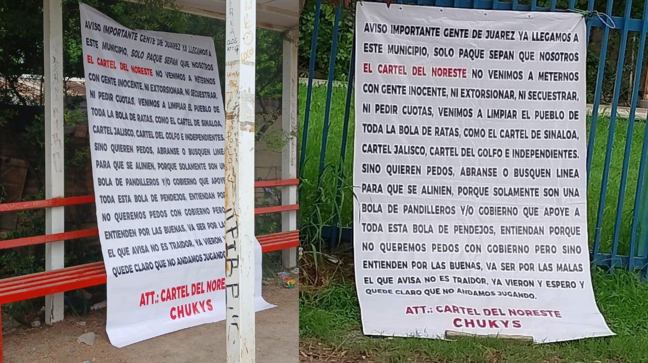 Despliega Cártel del Noreste narcomantas en municipios de NL