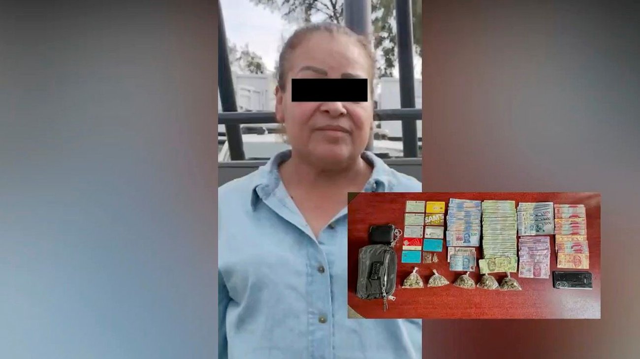 Cae mujer con droga y 87 mil pesos frente al Mercado Juárez